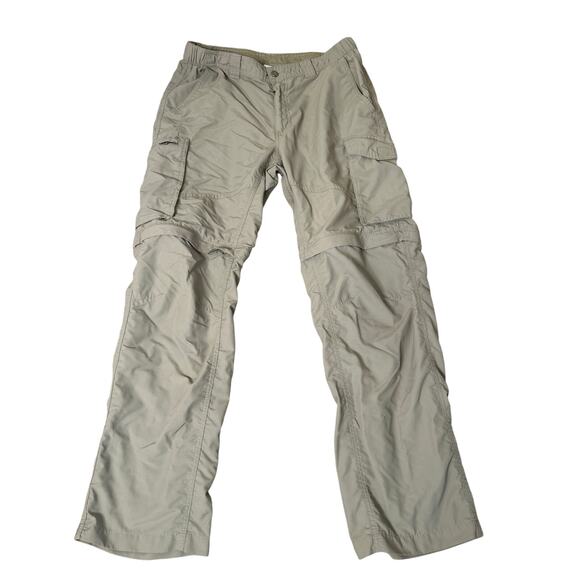 Men’s Columbia convertible hiking pants nylon khaki removable legs SZ 34”x30” - Picture 1 of 6